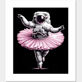 Cute Astronaut in Tutu Ballet Dancing Funny Ballet Posters and Art